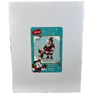 Possible Dreams Dept 56 Disney Mickey & Black Santa "Evergreen Friendship" 10.5”